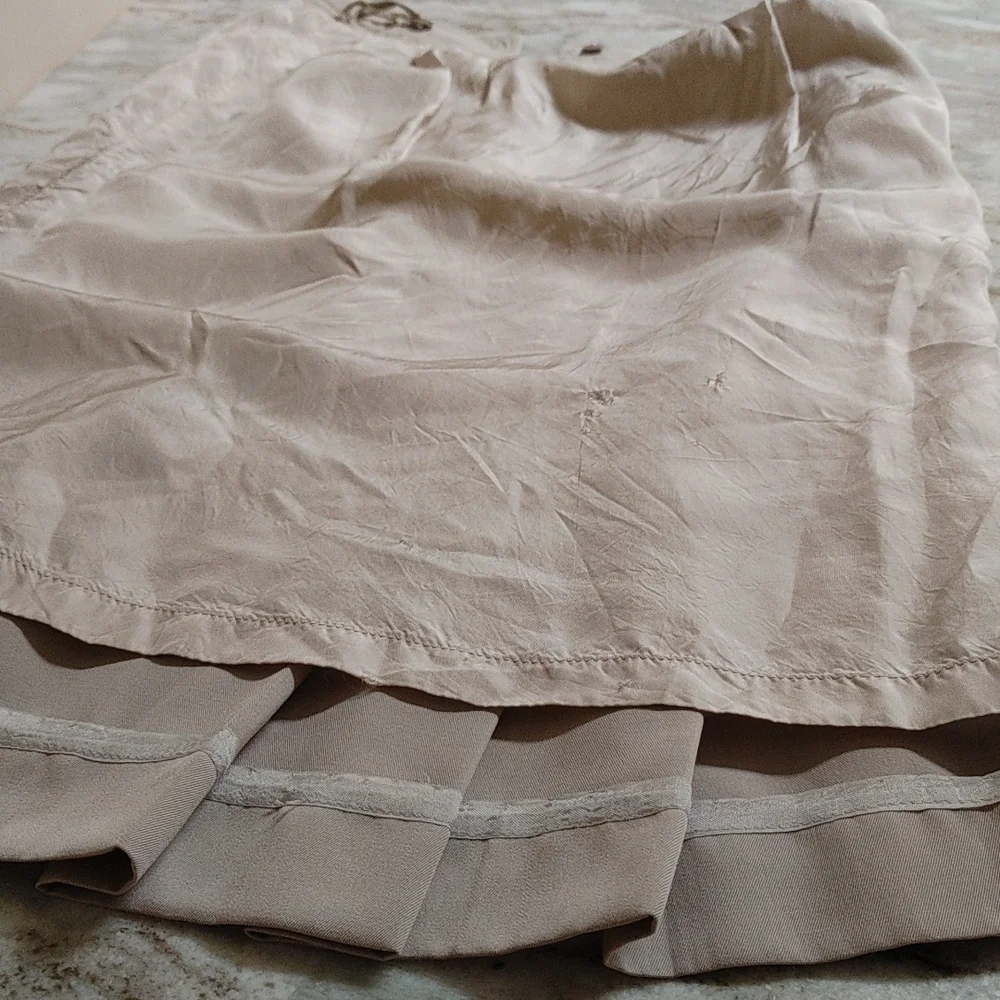 Vintage Louis Féraud Gabardine Worsted Wool Pleated w Pockets Skirt 2/4